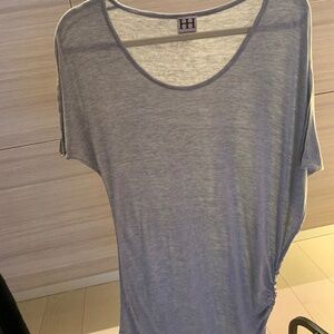 Haute Hippie Grey T-shirt Dress Size Small Gathered Side